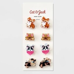 Cat & Jack Dog Hair Clips Set - Brown, Pink, Black Easter